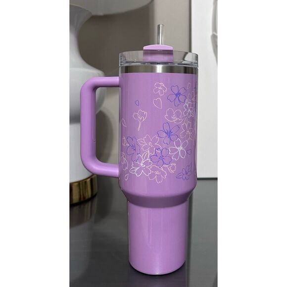 NWT Stanley x Starbucks Philippines Exclusive 2024 Lavender Floral 40oz Tumbler - Picture 2 of 5